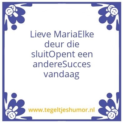Tegeltje: Maria