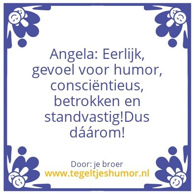 Tegeltje: Angela