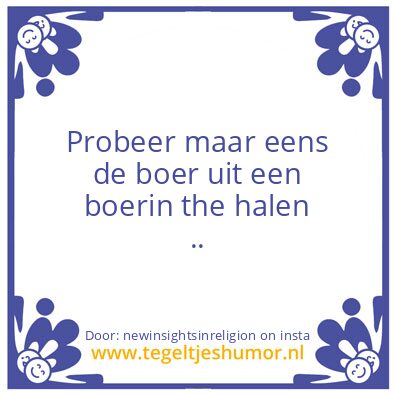Tegeltje: Boerin