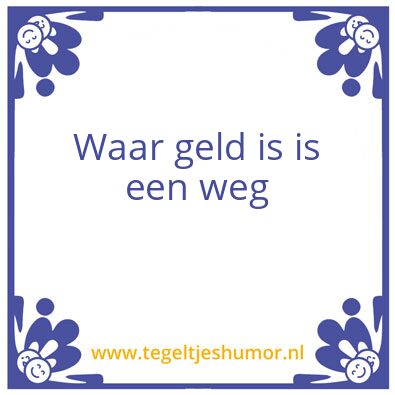 Tegeltje: Money