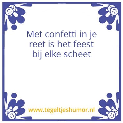 Tegeltje: Confetti