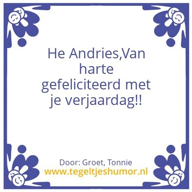 Tegeltje: Oerhollands feleciteren…