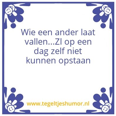 Tegeltje: Laten vallen