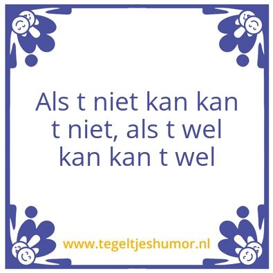 Tegeltje: Billyâ€™s wijsheid