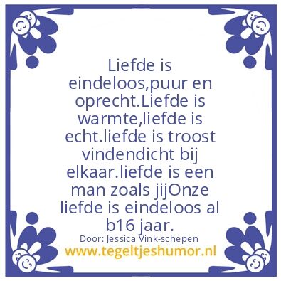 Tegeltje: Eindeloze liefde