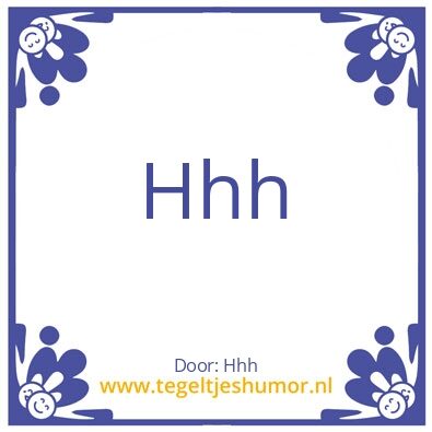 Tegeltje: Hjh
