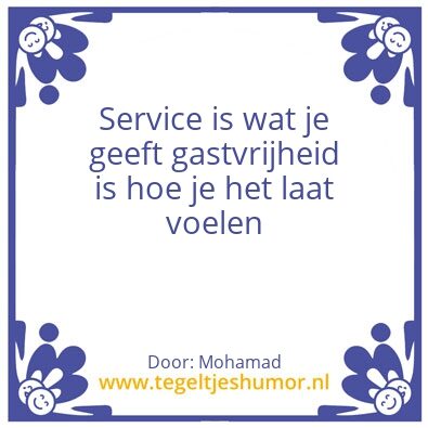 Tegeltje: Gastvrijheid