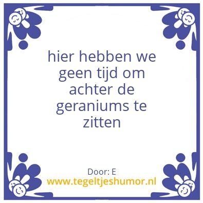 Tegeltje: geranium