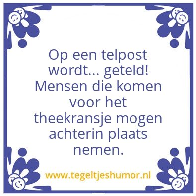 Tegeltje: Telpostregel