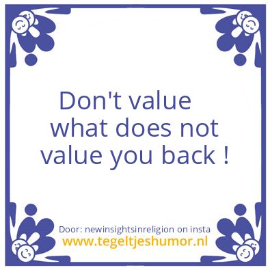 Tegeltje: Value
