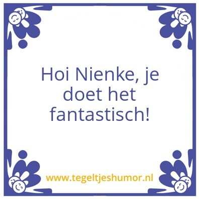 Tegeltje: Nienke