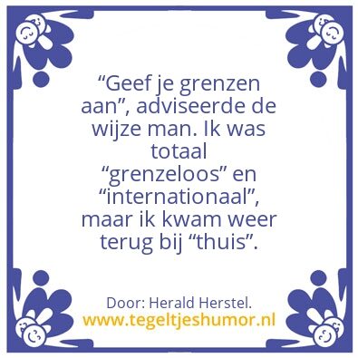 Tegeltje: Grenzen stellen.