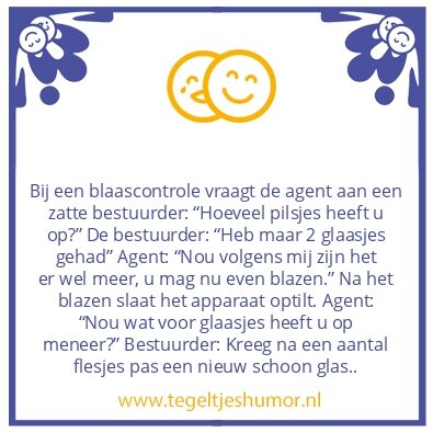 Tegeltje: Blaascontrole