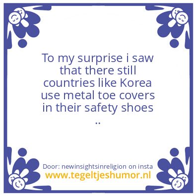 Tegeltje: Safety Shoes ..