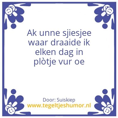 Tegeltje: Sjiesjee