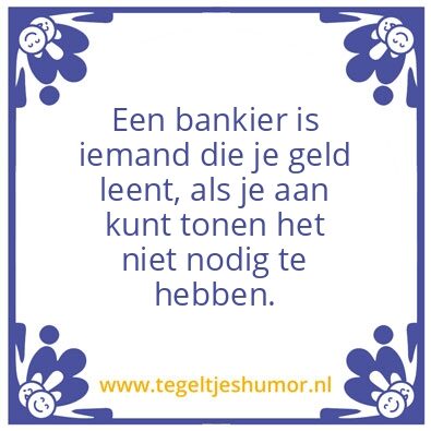 Tegeltje: Bankier