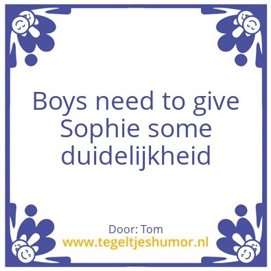 Tegeltje: Boys