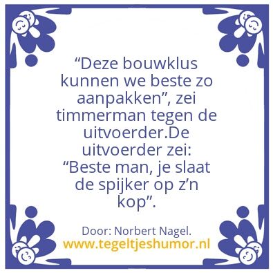 Tegeltje: De spijker op de kopâ€¦â€¦