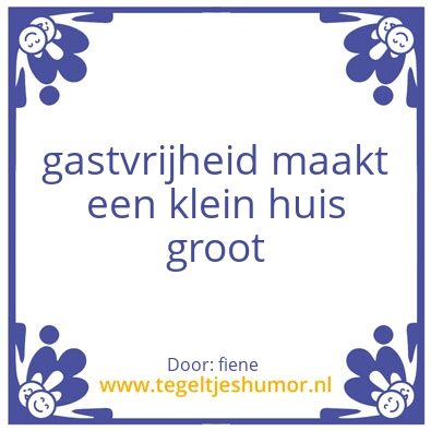 Tegeltje: gastvrijheid