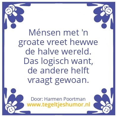 Tegeltje: Grutte vreet
