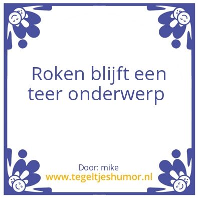 Tegeltje: Roken
