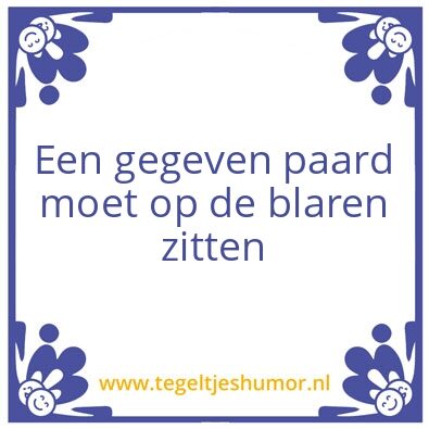 Tegeltje: Slecht in de war
