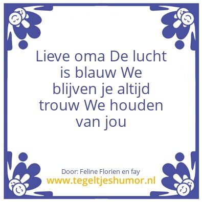 Tegeltje: Oma