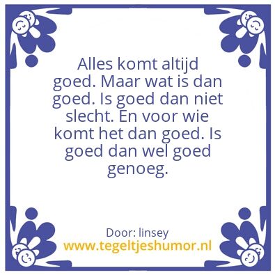 Tegeltje: Voor Linda