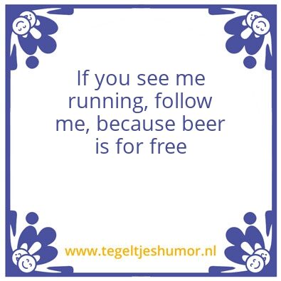 Tegeltje: Beer for free