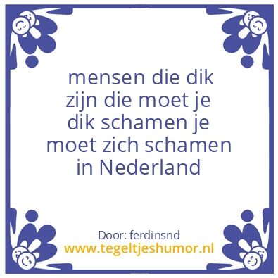 Tegeltje: dikke mensen