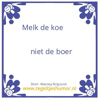 Tegeltje: Koe en boer