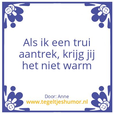 Tegeltje: Trui