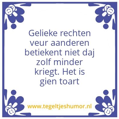 Tegeltje: Gelieke rechten