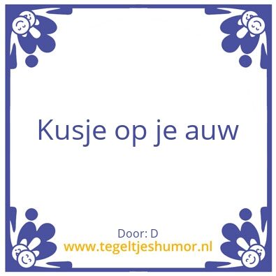 Tegeltje: Kusje