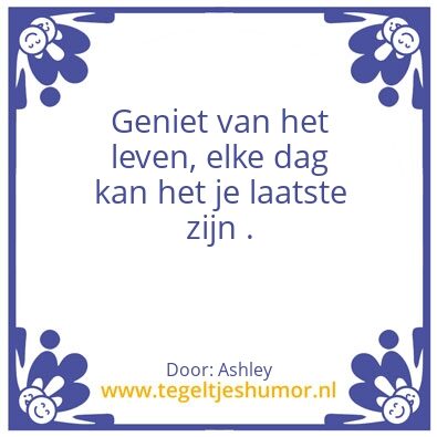 Tegeltje: Leven