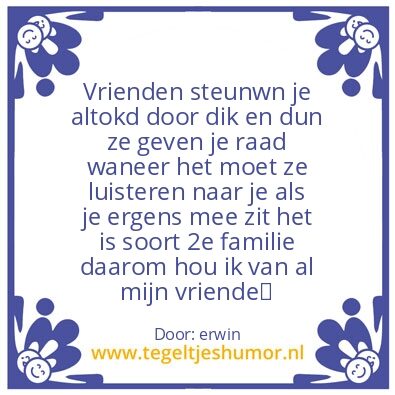 Tegeltje: vrienden