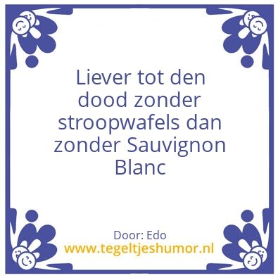 Tegeltje: Sauvignon