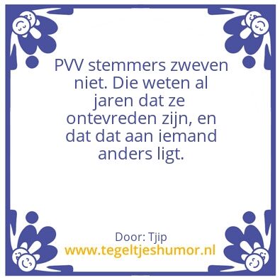 Tegeltje: Pvv