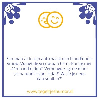 Tegeltje: Met Ã©Ã©n hand rijden