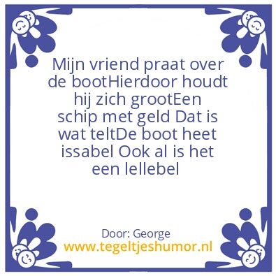 Tegeltje: De boot