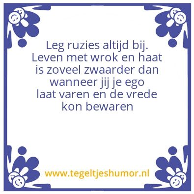 Tegeltje: Vrede