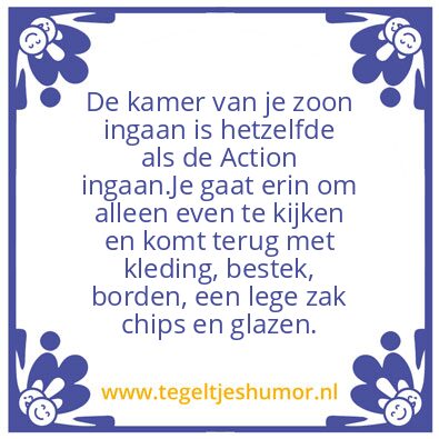 Tegeltje: kamer zoon