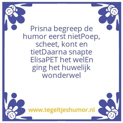 Tegeltje: Prisna