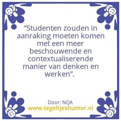 Tegeltje: Leren in de praktijk