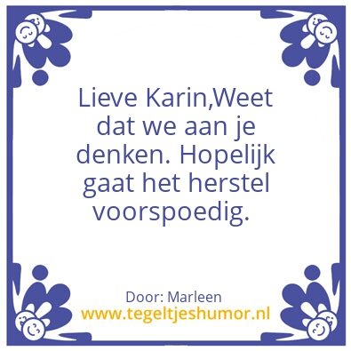 Tegeltje: Karin