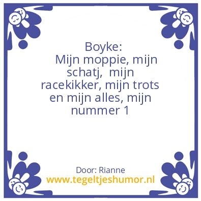 Tegeltje: Mijn