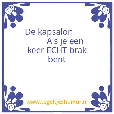 Tegeltje: De kapsalon