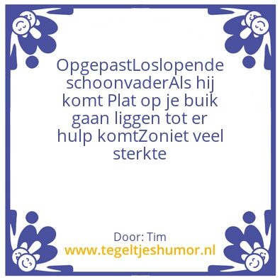 Tegeltje: Schoonzoon