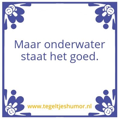 Tegeltje: Onder water