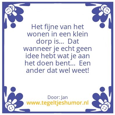 Tegeltje: Het dorp
